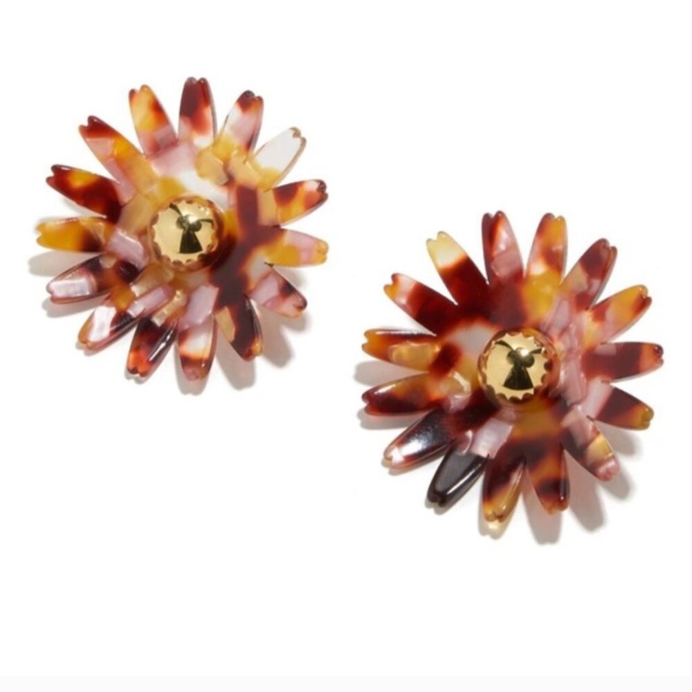 Lele Sadoughi Tortoiseshell Flower Stud Earrings